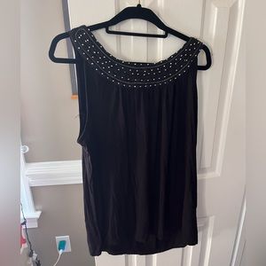 dress barn black tank with embellishments